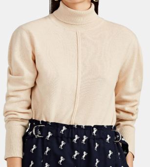 chloe cashmere puff-sleeve turtleneck sweater 950
